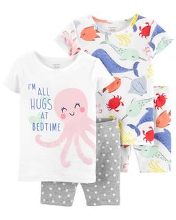  Kız Bebek Şortlu Pijama 4'lü Paket
