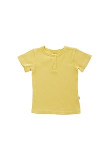  Çocuk Simples Kısa Kollu Tişört Sarı