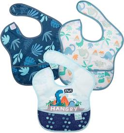  Superbib Bebek Mama Önlüğü 3'lü Paket Hungry, Dinosaurs, Blue Tropic 6-24 Ay
