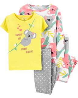  Kız Çocuk Koala Desenli Pijama 4'lü Paket