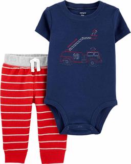  Erkek Bebek Çizgili Kısa Kollu Body Pantolon Set 2'li Paket