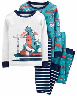  Erkek Çocuk Uzun Kollu Pijama 4'lü Paket