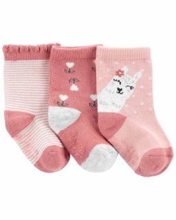  Kız Çocuk Soket Çorap 3'lü Paket Pembe